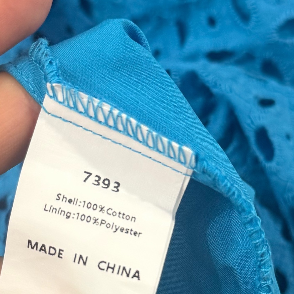 PrettyGarden Blue Eyelet Maxi Dress XL - Picture 6 of 13